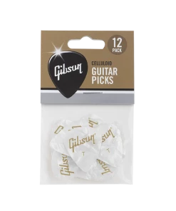 Accessories Gibson White Pearloid Pick Thin Standard 12-Pack