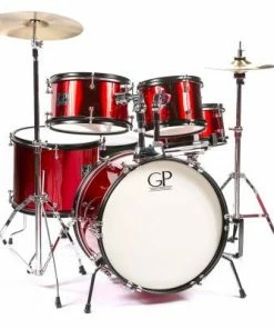 Granite Percussion JR5 5 Piece Junior Drum Set W/Cymbals, Throne & More Acoustic Drums