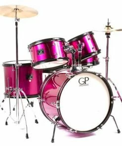 Granite Percussion JR5 5 Piece Junior Drum Set W/Cymbals, Throne & More Acoustic Drums