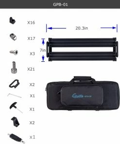Guitar Pedal Board - Guitto Fixture Blocks Fixed Effects Pedalboard Aluminum Alloy Super Light With Carry Bag, No More Velcro (GPB-01 Small Size 51.7x18cm)