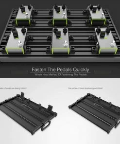 Guitar Pedal Board - Guitto Fixture Blocks Fixed Effects Pedalboard Aluminum Alloy Super Light With Carry Bag No More Velcro (GPB-03 Large Size 66.7x33.2cm)