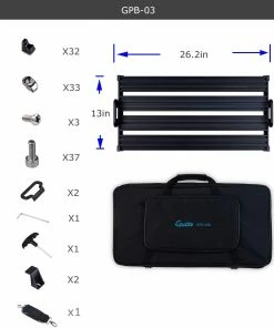 Guitar Pedal Board - Guitto Fixture Blocks Fixed Effects Pedalboard Aluminum Alloy Super Light With Carry Bag No More Velcro (GPB-03 Large Size 66.7x33.2cm)