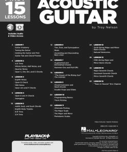 Hal Leonard USA Print Music FIRST 15 LESSONS – ACOUSTIC GUITAR A Beginner's Guide, Featuring Step-By-Step Lessons With Audio, Video, And Popular Songs!