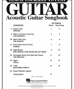 Hal Leonard USA TEACH YOURSELF TO PLAY GUITAR – ACOUSTIC GUITAR SONGBOOK Print Music