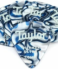 Taylor Picks - Premium 351 Thermex Ultra, Blue Swirl, 1 Mm, 6 Pack
