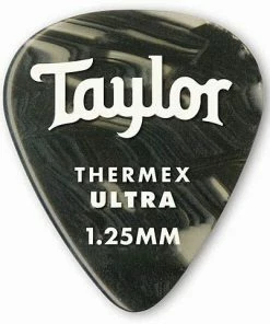 Taylor Picks - Premium 351 Thermex Ultra, Black Onyx, 1.25 Mm, 6 Pack