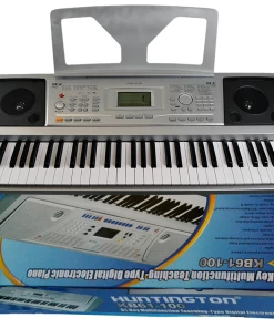 Huntington USA 61 Key Electric Keyboard With Music Rack & AC Adaptor