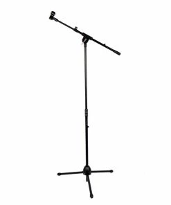 JJ Music Sales Accessories Heavy Duty Steel Tripod Boom Microphone Stand With Mic Clip