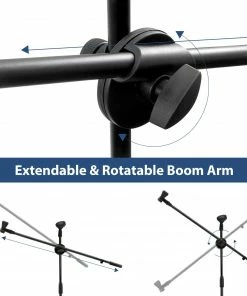 JJ Music Sales Tripod Boom Microphone Stand With 2 Mic Clips Accessories