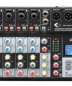 Groove Factory Mixer's GF ME600FX BT MP3 6 Channel Mixer With Effects, Bluetooth, MP3 & Recording Function