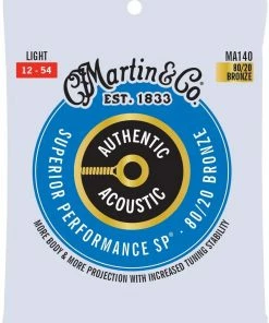 Martin & Co. MARTIN MA140 LIGHT 12 - 54 BRONZE 80/20 AUTHENTIC ACOUSTIC SUPERIOR PERFORMANCE SP® GUITAR STRINGS