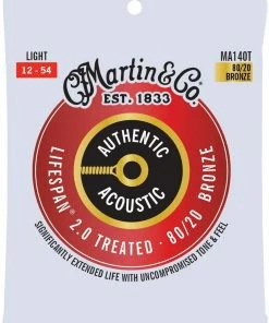 Martin & Co. MARTIN MA140T LIGHT 12 - 54 BRONZE 80/20 AUTHENTIC ACOUSTIC LIFESPAN® 2.0 GUITAR STRINGS