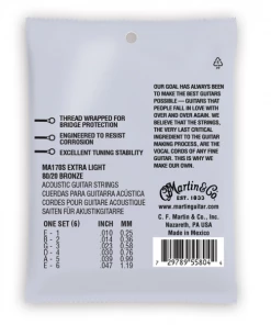 Martin & Co. MARTIN MA170S EXTRA LIGHT 10 - 47 BRONZE 80/20 AUTHENTIC ACOUSTIC MARQUIS® SILKED GUITAR STRINGS