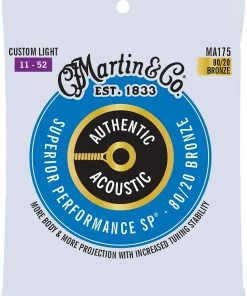 Martin & Co. MARTIN MA175 CUSTOM LIGHT 11 - 52 BRONZE 80/20 AUTHENTIC ACOUSTIC SUPERIOR PERFORMANCE SP® GUITAR STRINGS
