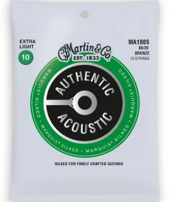Martin & Co. MARTIN MA180S EXTRA LIGHT 10 - 47 BRONZE 80/20 12 STRING AUTHENTIC ACOUSTIC MARQUIS® SILKED GUITAR STRINGS