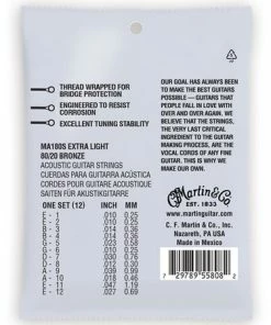 Martin & Co. MARTIN MA180S EXTRA LIGHT 10 - 47 BRONZE 80/20 12 STRING AUTHENTIC ACOUSTIC MARQUIS® SILKED GUITAR STRINGS