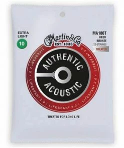 Martin & Co. MARTIN MA180T EXTRA LIGHT 10 - 47 BRONZE 80/20 12 STRING AUTHENTIC ACOUSTIC LIFESPAN® 2.0 GUITAR STRINGS