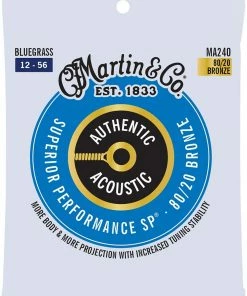 Martin & Co. MARTIN MA240 BLUEGRASS 12 - 56 BRONZE 80/20 AUTHENTIC ACOUSTIC SUPERIOR PERFORMANCE SP® GUITAR STRINGS