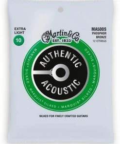 Martin & Co. MARTIN MA500S EXTRA LIGHT 10 - 47 PHOSPHOR BRONZE 12 STRING AUTHENTIC ACOUSTIC MARQUIS® SILKED GUITAR STRINGS