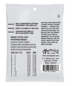 Martin & Co. MARTIN MA500T EXTRA LIGHT 10 - 47 PHOSPHOR BRONZE AUTHENTIC ACOUSTIC LIFESPAN® 2.0 GUITAR STRINGS0