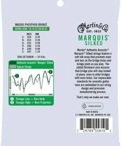 Martin & Co. MARTIN MA530S EXTRA LIGHT 10 - 47 PHOSPHOR BRONZE AUTHENTIC ACOUSTIC MARQUIS® SILKED GUITAR STRINGS