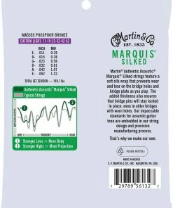 Martin & Co. MARTIN MA535S CUSTOM LIGHT 11 - 52 PHOSPHOR BRONZE AUTHENTIC ACOUSTIC MARQUIS® SILKED GUITAR STRINGS