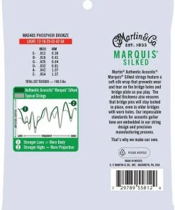 Martin & Co. MARTIN MA540S LIGHT 12 - 54 PHOSPHOR BRONZE AUTHENTIC ACOUSTIC MARQUIS® SILKED GUITAR STRINGS