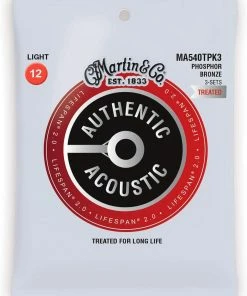 Martin & Co. MARTIN MA540TPK3 LIGHT 3 PACK AUTHENTIC ACOUSTIC LIFESPAN® 2.0 GUITAR STRINGS PHOSPHOR BRONZE