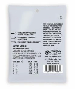 Martin & Co. MARTIN MA550S LIGHT 13 - 56 PHOSPHOR BRONZE AUTHENTIC ACOUSTIC MARQUIS® SILKED GUITAR STRINGS