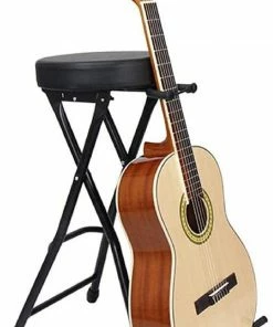 JJ Music Sales Stands Single Guitar Stand & Stool With Foot Rest