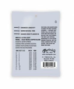Martin & Co. MARTIN MM1012 RETRO® ACOUSTIC GUITAR STRINGS EXTRA LIGHT 12-STRING