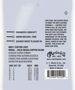 Martin & Co. MARTIN MM11 CUSTOM LIGHT 11-52 RETRO® ACOUSTIC GUITAR STRINGS