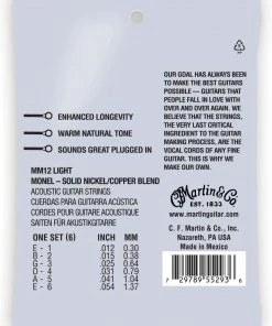Martin & Co. MARTIN MM12 LIGHT 12-54 RETRO® ACOUSTIC GUITAR STRINGS