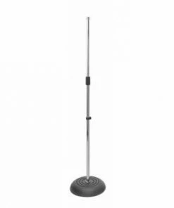 JJ Music Sales Round Base Microphone Stand With Clip - Chrome Accessories