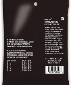 Martin & Co. MARTIN MTCN160 LIGHT 12-55 TITANIUM CORE GUITAR STRINGS