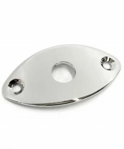 JJ Music Sales Jack Plate - Football Chrome Input Jacks & Plates