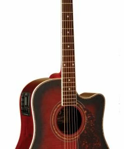 Oscar Schmidt OG2CETR Acoustic Electric Dreadnought Cutaway Guitar - Trans Redburst - Pre Owned