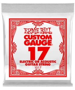 ERNIE BALL .017 PLAIN STEEL ELECTRIC OR ACOUSTIC GUITAR STRINGS