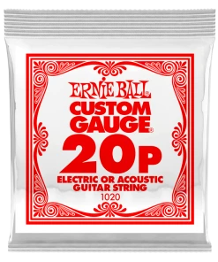 ERNIE BALL .020 PLAIN STEEL ELECTRIC OR ACOUSTIC GUITAR STRINGS