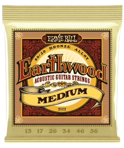 ERNIE BALL 2002 EARTHWOOD MEDIUM 80/20 BRONZE ACOUSTIC GUITAR STRINGS - 13-56 GAUGE