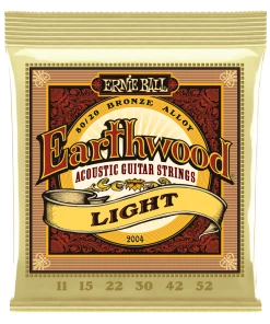 ERNIE BALL 2004 EARTHWOOD LIGHT 80/20 BRONZE ACOUSTIC GUITAR STRINGS - 11-52 GAUGE
