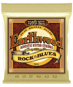 ERNIE BALL 2008 EARTHWOOD ROCK AND BLUES W/PLAIN G 80/20 BRONZE ACOUSTIC GUITAR STRINGS - 10-52 GAUGE