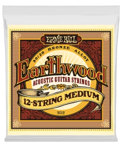 ERNIE BALL EARTHWOOD 2012 MEDIUM 12-STRING 80/20 BRONZE ACOUSTIC GUITAR STRINGS - 11-28 GAUGE