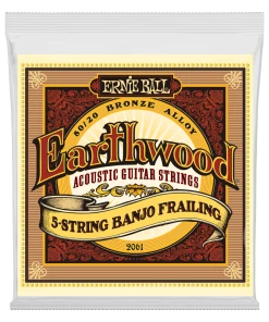 ERNIE BALL EARTHWOOD 2061 5-STRING BANJO FRAILING LOOP END 80/20 BRONZE ACOUSTIC GUITAR STRINGS - 10-24 GAUGE