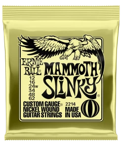 ERNIE BALL 2214 MAMMOTH SLINKY NICKEL WOUND ELECTRIC GUITAR STRINGS - 12-62 GAUGE