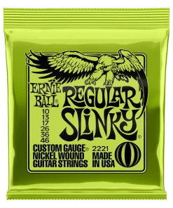 ERNIE BALL 2221 REGULAR SLINKY NICKEL WOUND ELECTRIC GUITAR STRINGS - 10-46 GAUGE