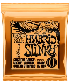 ERNIE BALL 2222 HYBRID SLINKY NICKEL WOUND ELECTRIC GUITAR STRINGS - 9-46 GAUGE