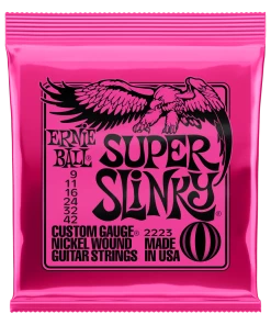 ERNIE BALL 2223 SUPER SLINKY NICKEL WOUND ELECTRIC GUITAR STRINGS - 9-42 GAUGE