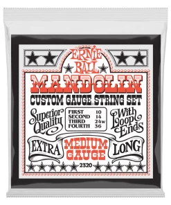ERNIE BALL MEDIUM LOOP END STAINLESS STEEL MANDOLIN GUITAR STRINGS - 10-36 GAUGE