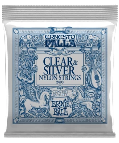 ERNIE BALL ERNESTO PALLA 2403 CLEAR & SILVER NYLON CLASSICAL GUITAR STRINGS